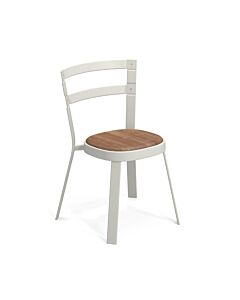 Emu set 4 sedie Thor bianche sedile in teak