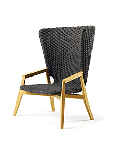 Ethimo poltrona lounge Knit con schienale alto