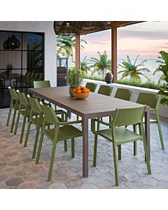 Nardi dining set Rio Alu 140 + 6 Trill Armchair
