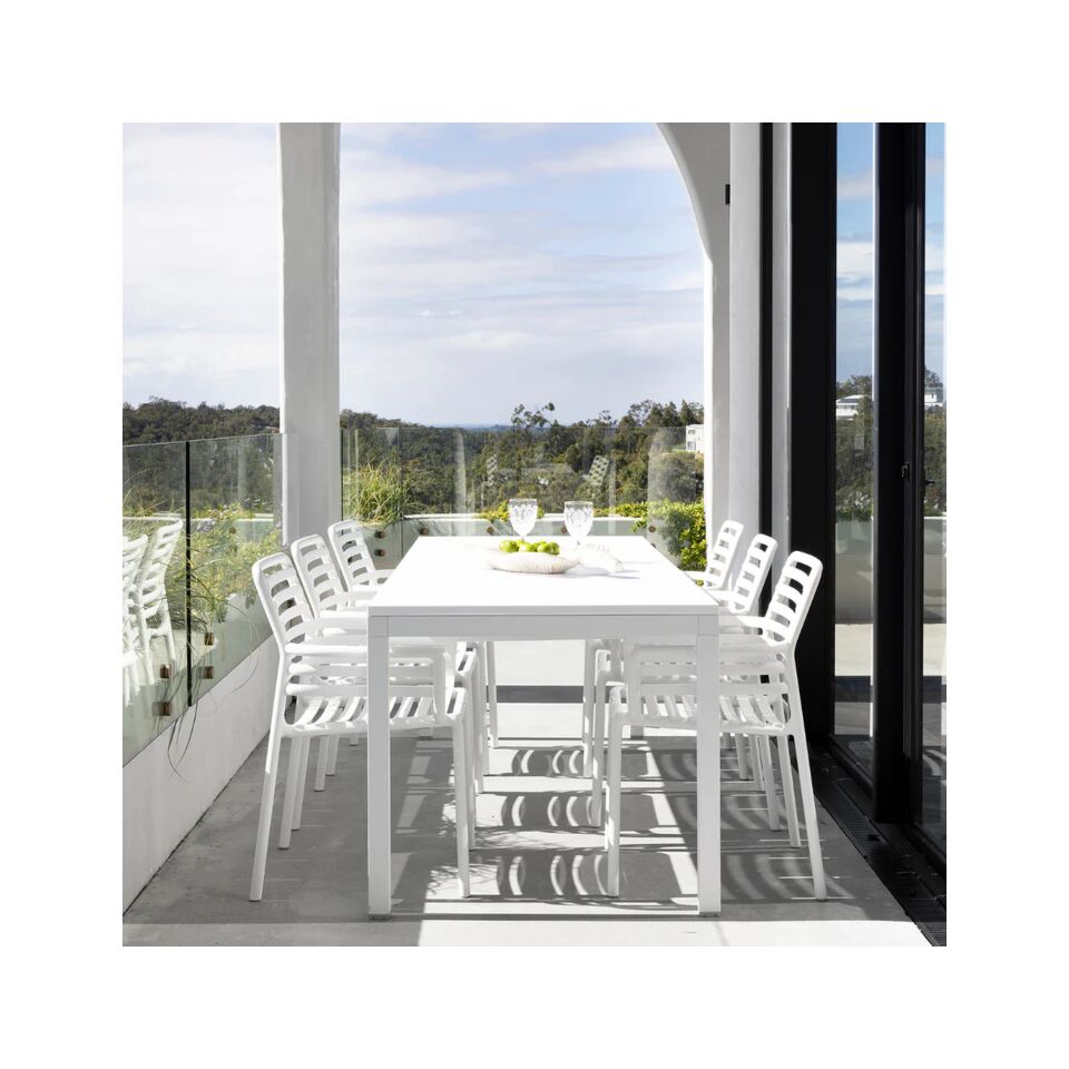 Set tavolo Rio 140/210 Alluminio con 6 sedie Net