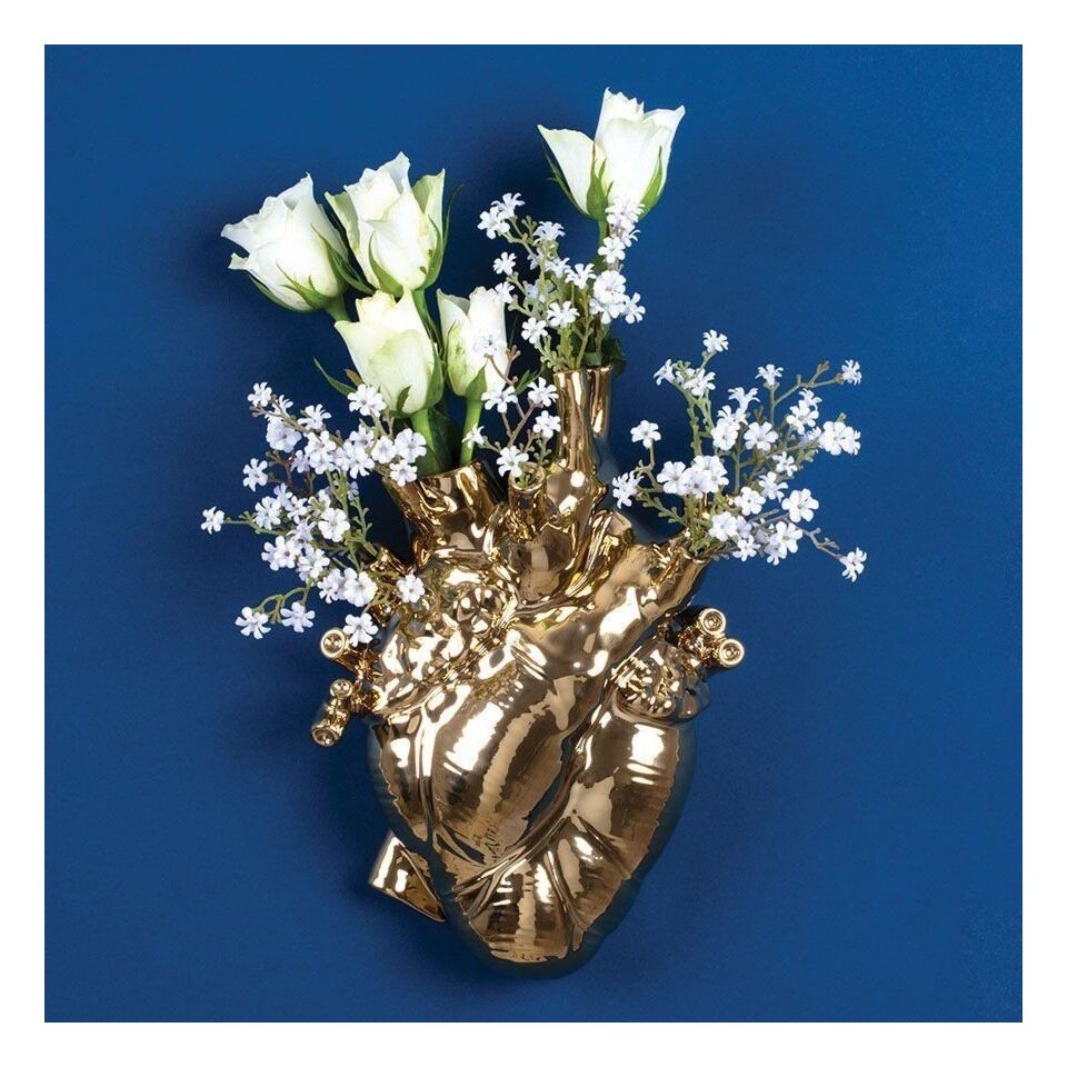 Seletti vaso love in bloom gold in porcellana. - Lemani casa
