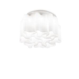Compo di Ideal Lux, lampada a soffitto scultorea in vetro bianco acidato, grande