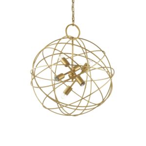 lampada a sospensione Konse, oro, 6 punti luce