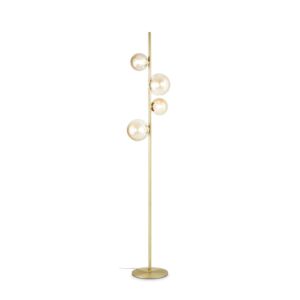 Ideal Lux lampada da terra Perlage, vetro fumé, struttura nero