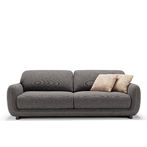 divano letto Bob di Dienne, 3 posti, rivestimento scuro con cuscini decorativi