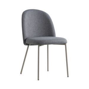 Connubia Tuka CB1993, sedia imbottita con rivestimento Mat grigio, base in metallo Tortora opaco