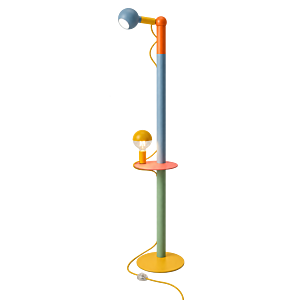 lampada piantana Rocco XXL di Filotto, colorazione multicolore Pride, due lampadine