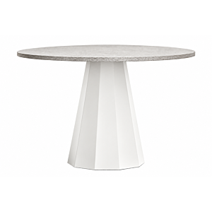 tavolo Connubia Dix 120 cm con base Bianco ottico opaco e piano in nobilitato PIetra Piasentina