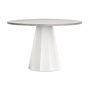 Connubia Dix 120 cm table with matt optic white base and PIetra Piasentina melamine top