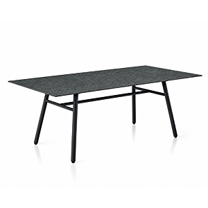 tavolo fisso da esterno Yo! di Connubia con base Nero e piano in ceramica Cardoso Nero