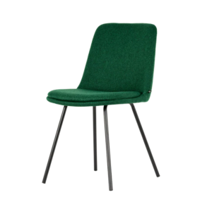 sedia da pranzo imbottita Hedra di Connubia, base Nero, rivestimento Cros Bosco