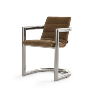 poltroncina Jumbo di Mogg, in tubolare nichelato e rivestimento in velluto