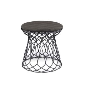 pouf da giardino Re-Trouvé di Emu, nero con cuscino