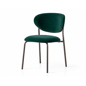 Cozy CB2135 di Connubia, sedia rivestita in velluto grigio, struttura lava
