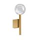 Redo Bolla, LED wall light with blown glass globe, matt gold