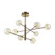 lampada a sospensione Equinoxe SP08, ottone, vetro ambra