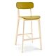 Calligaris Cream, sgabello in legno di faggio sbiancato con seduta in Restilon Senape