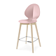 Calligaris Basil stool with Natural ash wood base, Cipria stool