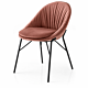 sedia Calligaris Lilly, base nero opaco, seduta in tessuto Venice Rosa