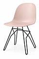 Chair with matt black metal base and Cipria-coloured Restilon seat, Connubia Academy CB1664