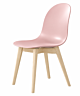 Dining chair with bleached wood base and Cipria polypropylene seat, Connubia Academy CB1995