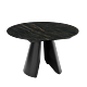 tavolo allungabile tondo Connubia Frac, base metallo Nero opaco, piano ceramica opaca P33C noir désir 