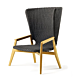 Ethimo Knit outdoor lounge chair, with high backrest