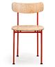 Magis Motta, metal chair with natural oak back and seat, red
