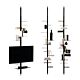 Mogg Adelaide Tv, etagere con struttura in ferro verniciato nero opaco, foto con 3 strutture e tv