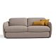 divano letto trapuntato Moon di Diienne, 3 posti, rivestimento tortora, cuscini decorativi senape