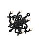 Qeeboo Fallen Chandelier M: scultura luminosa ricaricabile a terra, nero