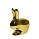 Qeeboo Rabbit Metal, sedia a forma di coniglio in polietilene metallizzato, oro