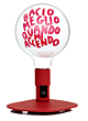 Lampada da tavolo Makia di Filotto, rosso, con bulbo con decorazione 