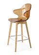 Calligaris Saint Tropez sgabello con base in frassino Natural e sedile in policarbonato Ambra trasparente
