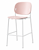 High stool with matte optic white frame and powder pink polypropylene seat Connubia Yo!