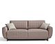 divano letto trapuntato Skin di Dienne, 3 posti, rivestimento chiaro, cuscini decorativi