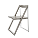 Connubia Skip folding indoor chair, matt Dove grey beech frame and satin Aluminium