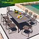 Dining set da esterno Emu tavolo Terramare e sedie senza braccioli Riviera, marrone d'india